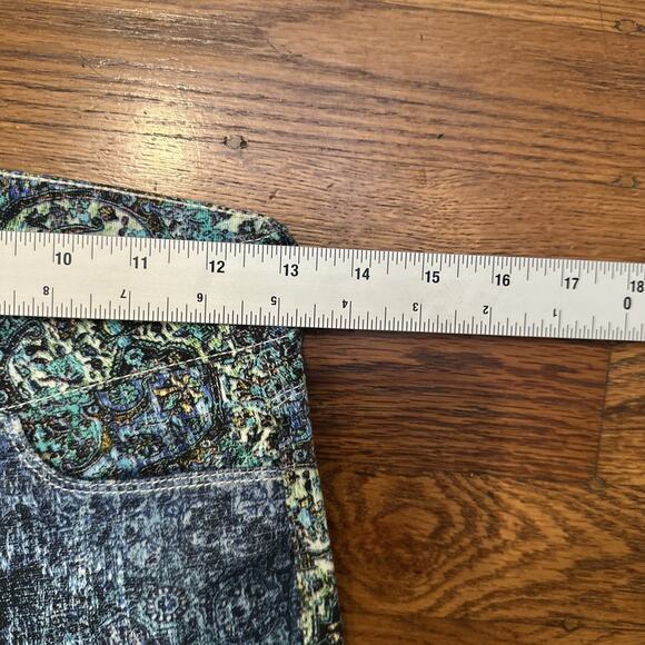 Etiene Marcel Jeans Womens 24 Blue Turquoise Paisley Design - Picture 8 of 13